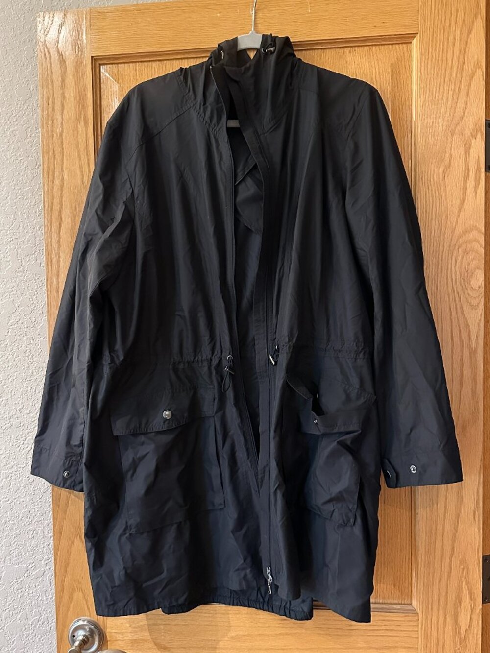 Black J Jill hooded adirondack rain slicker